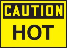 Accuform LCHL675VSP - Safety Label, CAUTION HOT, 3 1/2" x 5", Adhesive Vinyl, 5/pk