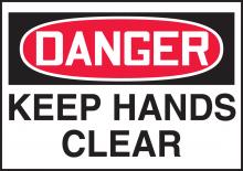 Accuform LEQM279VSP - Safety Label, DANGER KEEP HANDS CLEAR, 3 1/2" x 5", Adhesive Vinyl, 5/pk