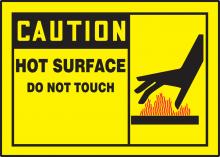 Accuform LEQM647VSP - Safety Label, CAUTION HOT SURFACE DO NOT TOUCH, 3 1/2" x 5", Adhesive Vinyl, 5/pk