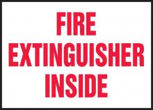 Accuform LFXG440VSP - Safety Label, FIRE EXTINGUISHER INSIDE, 3 1/2" x 5", Adhesive Vinyl, 5/pk