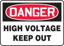 Accuform MELC127VA - Safety Sign, DANGER HIGH VOLTAGE KEEP OUT, 7" x 10", Aluminum