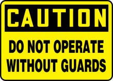 Accuform MEQC720VA - Safety Sign, CAUTION DO NOT OPERATE WITHOUT GUARDS, 7" x 10", Aluminum