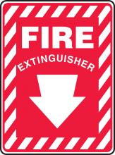Accuform MFXG417VS - Safety Sign, FIRE EXTINGUISHER, 10" x 7", Adhesive Vinyl