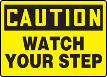 Accuform MSTF645VA - Safety Sign, CAUTION WATCH YOUR STEP, 7" x 10", Aluminum