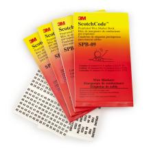 3M 7000132483 - 3M™ ScotchCode™ Pre-Printed Wire Marker Book, SPB-09, numbers 1 & 2