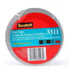 3M 7000049174 - Scotch® Aluminum Foil Tape 3311, silver, 2.0 in x 50.0 yd x 3.6 mils (5.1 cm x 45.7 m x 0.1 mm)