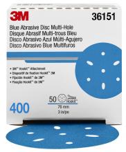 3M 7100090970 - 3M™ Hookit™ Blue Abrasive Disc, 321U, 36151, 400, 3 in (76.2 mm)