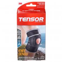 3M 7100259725 - Tensor™ Adjustable Compression Knee Support, Adjustable, Black/Grey