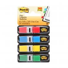 3M 7000144922 - Post-it® Flags 683-4, Assorted Colours, 0.47 in x 1.7 (11.9 mm x 43.2 mm), 140/Pack