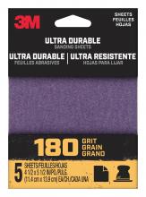 3M 7100198731 - 3M™ Ultra Durable Power Sanding 1/4 Sheet, 180 grit, 1/4Sht5pk180, 5/Pack