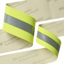 3M 7100029795 - 3M™ Scotchlite™ Reflective Material - 9687N Yellow-Silver-Yellow Woven Fabric