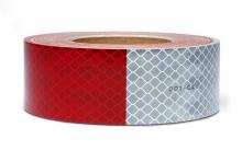 3M 7010297040 - 3M™ Flexible Prismatic Conspicuity Markings 913-32, Red/White, DOT, 2 in x 50 yd