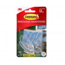 3M 7100198625 - Command™ Outdoor Window Hooks 17091CLRAWVPEF, Clear, Medium, 5 Hooks/6 Strips/Value Pack