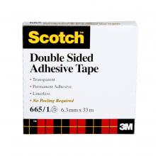 3M 7000125289 - Scotch® Double Sided Tape, 665-6, 1/4 in x 36 yd (6.3 mm x 33 m)