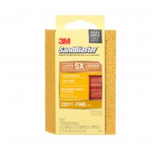 3M 7010311183 - 3M™ SandBlaster™ Sanding Sponge 9565, Dual Angle, 220 Grit, 4 1/2 in x 2 1/2 in x 1 in, 1/Pack