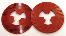 3M 7000120517 - 3M™ Disc Pad Face Plate Ribbed, 81732, red, 5 in (127 mm), extra hard