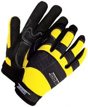 Bob Dale Gloves & Imports Ltd 20-1-10605Y-L - Mechanics Glove Synthetic Leather Anti-Vib Gel Palm Yellow