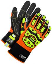 Bob Dale Gloves & Imports Ltd 20-1-11940-L - Impact Mechanics Glove Cut Resistant Palm Hi-Viz Orange