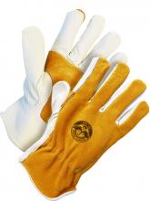 Bob Dale Gloves & Imports Ltd 20-1-148-L - Gander Brand Grain Cowhide Driver Gold Split Back & Patch Double palm