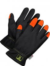 Bob Dale Gloves & Imports Ltd 20-9-10761-L - Oil Resist Goatskin Driver Cut Resist Liner Hi-Viz Fingers