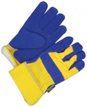 Bob Dale Gloves & Imports Ltd 30-9-473TFL - Fitter Glove Split Cowhide Lined Thinsulate C100 Blue/Gold