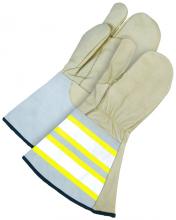 Bob Dale Gloves & Imports Ltd 50-1-1280-L - Grain Cowhide Utility Mitt Hi-Viz Gauntlet 1-Finger