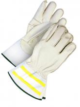 Bob Dale Gloves & Imports Ltd 60-1-1283-L - Grain Cowhide Utility Glove Hi-Viz 3 in Cuff