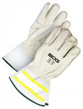Bob Dale Gloves & Imports Ltd 60-1-1283KV-L - Grain Cowhide Utility Glove Hi-Viz 3 in Cuf, Kevlar Lining