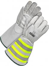 Bob Dale Gloves & Imports Ltd 60-1-1290-L - Water Repellent Grain Cowhide Cut Resist HiViz Gauntlet