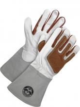 Bob Dale Gloves & Imports Ltd 60-1-1940-L - Gander TIG Welder Grain White Goat w/ Backhand Patch & Padde