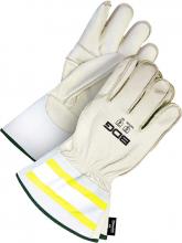 Bob Dale Gloves & Imports Ltd 60-9-1283KV-L - Grain Cowhide Utility Glove Hi-Viz 3 in Cuff w/ Thins C100 &