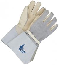 Bob Dale Gloves & Imports Ltd 64-9-1268-10 - PREMIUM GRAIN PALM SPLIT LEATHER BACK GAUNTLET UTILITY GLOVE