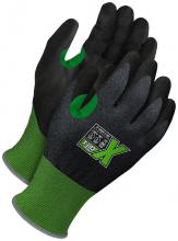 Bob Dale Gloves & Imports Ltd 99-1-9561-7 - Green 21G Seamless Knit Cut Resistant Black PU Palm w/ Touchscreen
