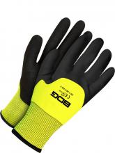 Bob Dale Gloves & Imports Ltd 99-1-9611KD-10 - Seamless Knit Hi-Viz Yellow Nylon 15G Nitrile Knuckle Dip