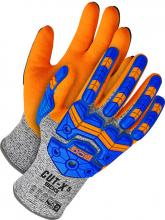 Bob Dale Gloves & Imports Ltd 99-1-9791-10 - CUT-X Grey HPPE  Orange Sandy Nitrile Palm w/ Impact