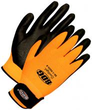 Bob Dale Gloves & Imports Ltd 99-1-9855-10 - Seamless Knit Orange Hi-Viz Nylon Black Bi-Polymer Palm