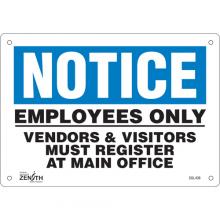 Zenith Safety Products SGL408 - "Employees Only" Sign