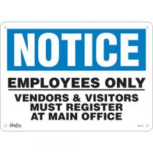 Zenith Safety Products SGL412 - "Employees Only" Sign