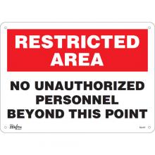 Zenith Safety Products SGL447 - "No Unauthorized Personnel" Sign