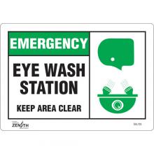 Zenith Safety Products SGL725 - "Eye wash Station Keep Area Clear" Sign