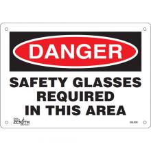 Zenith Safety Products SGL938 - "Safety Glasses Required" Sign
