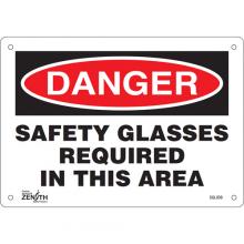 Zenith Safety Products SGL939 - "Safety Glasses Required" Sign