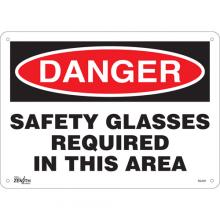 Zenith Safety Products SGL941 - "Safety Glasses Required" Sign