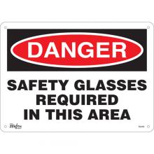 Zenith Safety Products SGL942 - "Safety Glasses Required" Sign