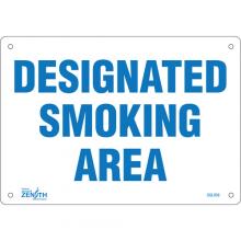 Zenith Safety Products SGL956 - "Designated Smoking Area" Sign