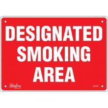 Zenith Safety Products SGL975 - "Designated Smoking Area" Sign