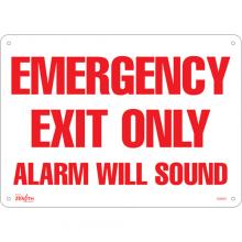 Zenith Safety Products SGM081 - "Emergency Exit Only" Sign
