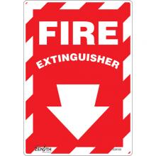 Zenith Safety Products SGM100 - "Fire Extinguisher" with Down Arrow Sign