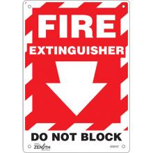Zenith Safety Products SGM107 - "Fire Extinguisher Do Not Block" with Down Arrow Sign
