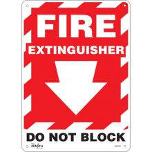 Zenith Safety Products SGM109 - "Fire Extinguisher Do Not Block" with Down Arrow Sign